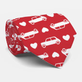 Mini Car Hearts Red Krawatte (Gerollt)