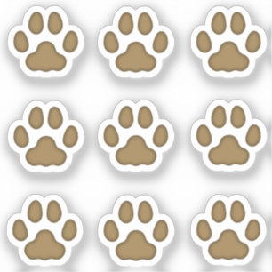 Mini Cat Paw druckt Brawn Animal Tracks Stickers Aufkleber