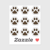 Mini Cat Paw druckt dunkelbraune Tierspuren Aufkleber (Blatt)