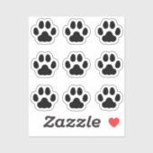 Mini Cat Paw druckt Schwarze Tierspuren Sticker (Blatt)