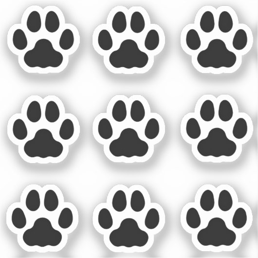 Mini Cat Paw druckt Schwarze Tierspuren Sticker (Vorderseite)