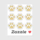 Mini Cat Paw druckt Tan Animal Tracks Stickers Aufkleber (Blatt)
