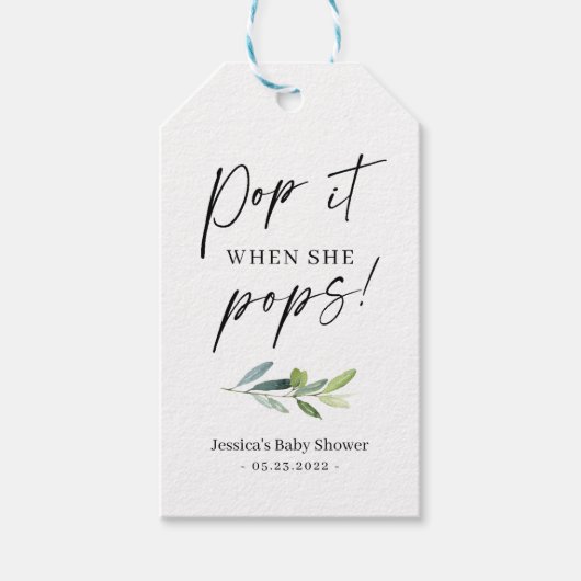 Mini Champagne Flasche Geschenk Tag Geschenkanhänger (Vorderseite)