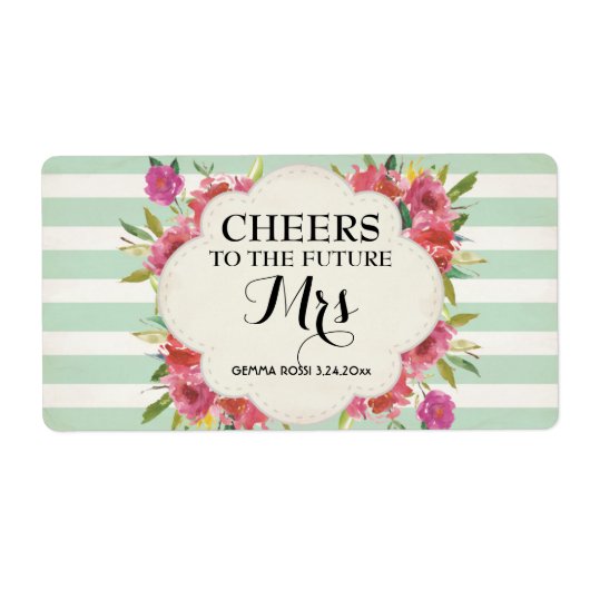 Mini Champagne Label Brautparty Gefallen für Grün (Vorne)