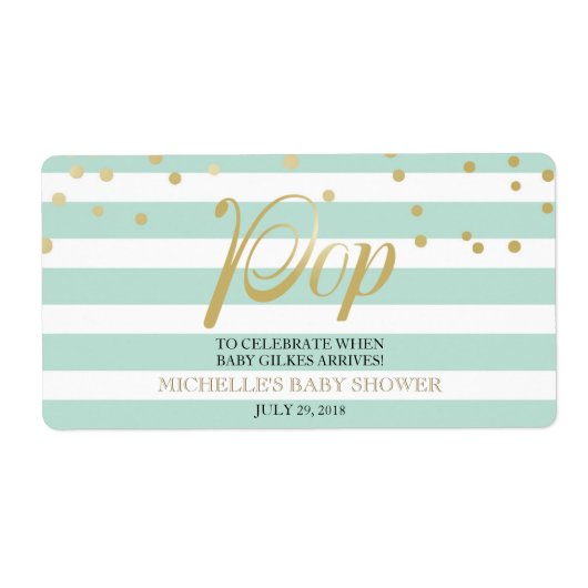 Mini Champagne Label Gender Neutral Baby Dusche (Vorne)