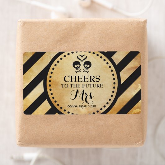 Mini Champagne Label Gothic Dusche Gefallen (Insitu)