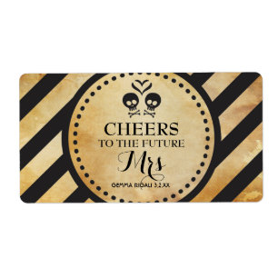 Mini Champagne Label Gothic Dusche Gefallen