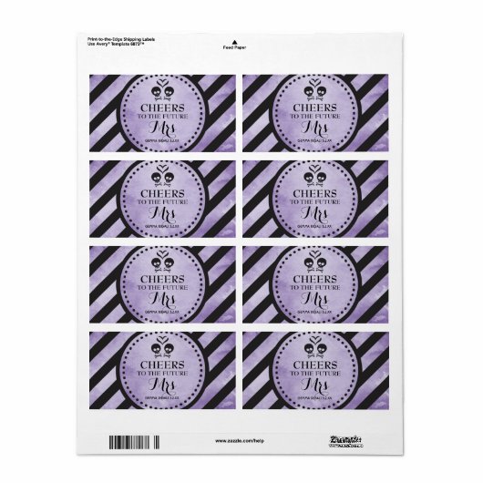 Mini Champagne Label Gothic Dusche Gefallen - Lila (Vorne)