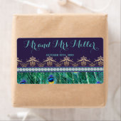 Mini Champagner Flasche Etikett Pfau Hochzeit (Insitu)