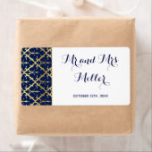 Mini-Champagner-Flaschenlabel blaues Gold (Insitu)