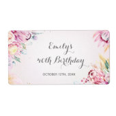 Mini Champagner Flaschenschild Blumengeburt (Vorne)