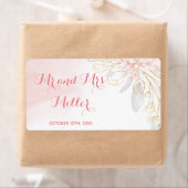 Mini-Champagner-Weinflasche Etikett Rosa Goldhochz (Insitu)