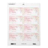 Mini-Champagner-Weinflasche Etikett Rosa Goldhochz (Vorne)