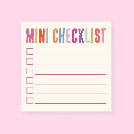 Mini Checklist farbenfroh Post-it Klebezettel