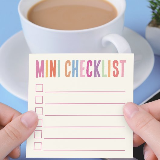 Mini Checklist farbenfroh Post-it Klebezettel