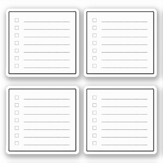 Mini Checklist Planner Aufkleber (Vorderseite)