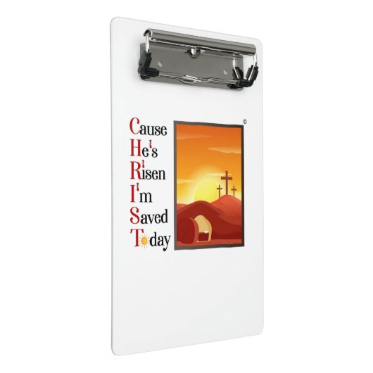 Mini Christ Akronym Clipboard Mini Klemmbrett (Schrägansicht)
