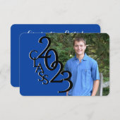 Mini Class of 2023 Blue Foto Einladung (Vorne/Hinten)