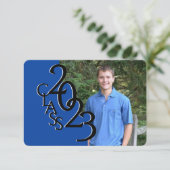 Mini Class of 2023 Blue Foto Einladung (Stehend Vorderseite)
