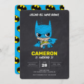 Mini Classic Batman Chalkboard Geburtstag Einladung (Vorne/Hinten)