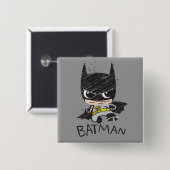 Mini Classic Batman Sketch Button (Vorne & Hinten)