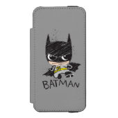 Mini Classic Batman Sketch Incipio iPhone Geldbeutel-Hülle (Folio Vorderseite)
