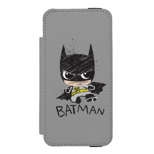 Mini Classic Batman Sketch Incipio iPhone Geldbeutel-Hülle (Folio Vorderseite)