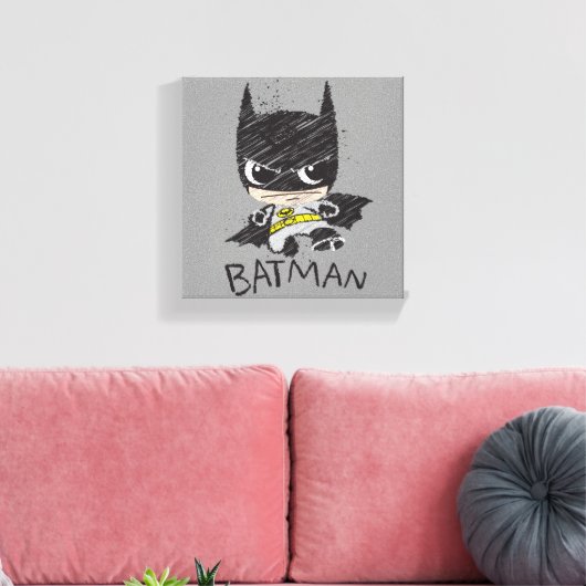 Mini Classic Batman Sketch Leinwanddruck (Insitu (Wohnzimmer))