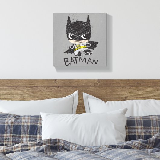 Mini Classic Batman Sketch Leinwanddruck (Insitu (Schlafzimmer))
