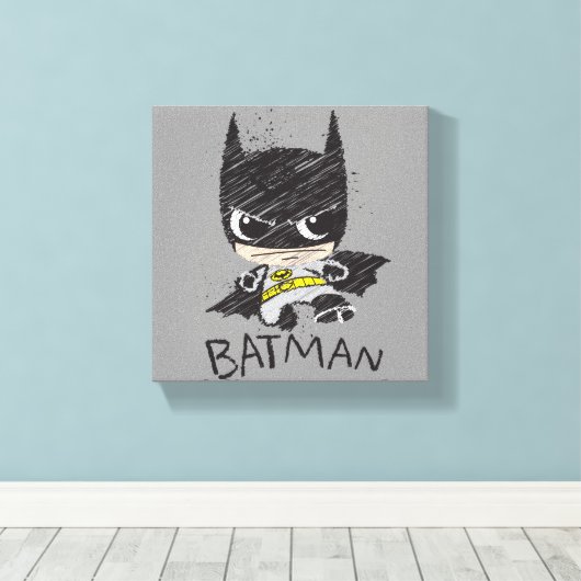 Mini Classic Batman Sketch Leinwanddruck (Insitu (Holzboden))