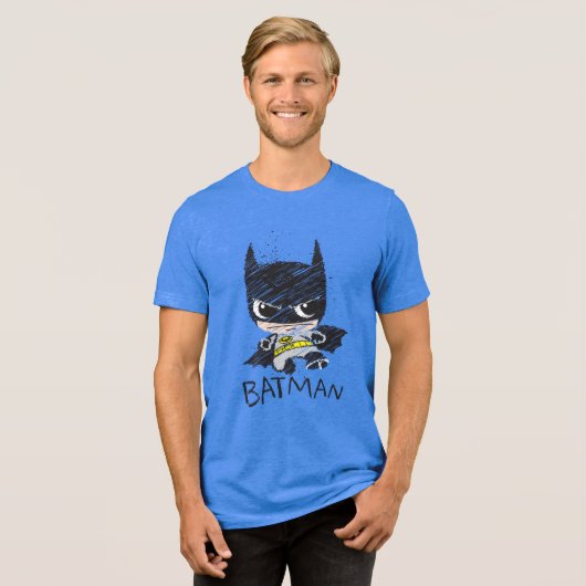 Mini Classic Batman Sketch Tri-Blend Shirt (Vorderseite voll)