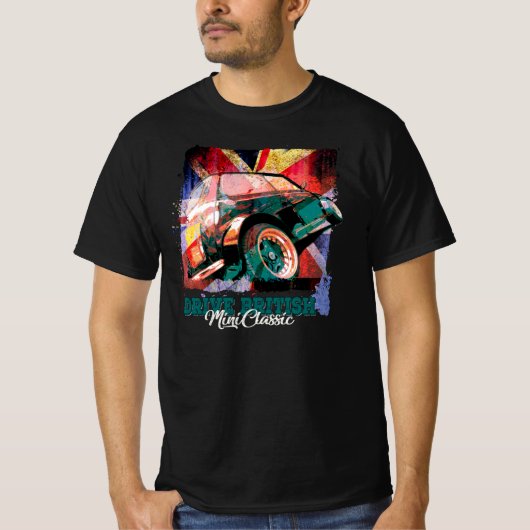 Mini Classic - Drive British Oldtimer  T-Shirt (Vorderseite)