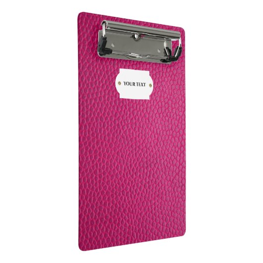 Mini-Clipboard aus rosa Leder Mini Klemmbrett (Schrägansicht)