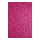 Mini-Clipboard aus rosa Leder Mini Klemmbrett (Rückseite)