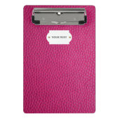 Mini-Clipboard aus rosa Leder Mini Klemmbrett (Vorderseite)