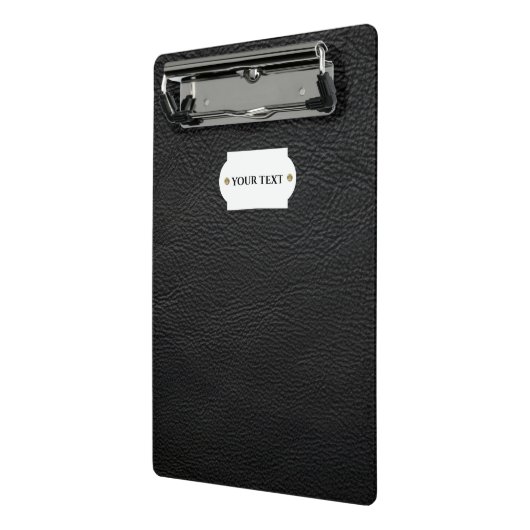 Mini-Clipboard aus schwarzem Leder Mini Klemmbrett (Gewinkelt2)