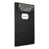 Mini-Clipboard aus schwarzem Leder Mini Klemmbrett (Schrägansicht)