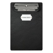 Mini-Clipboard aus schwarzem Leder Mini Klemmbrett (Vorderseite)