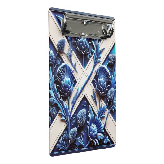 Mini-Clipboard mit schottischen Thistles Mini Klemmbrett (Schrägansicht)