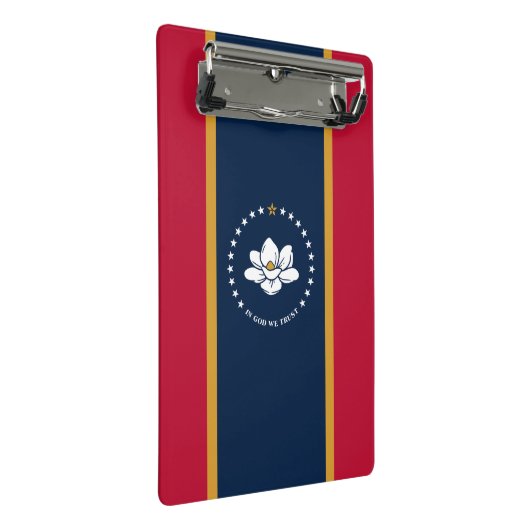 Mini clipboard with flag of Mississippi, USA Mini Klemmbrett (Schrägansicht)