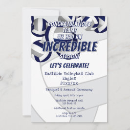 Mini-Club-Party für Kinder mit grauem Volleyball Einladung