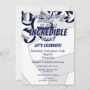 Mini-Club-Party für Kinder mit grauem Volleyball Einladung