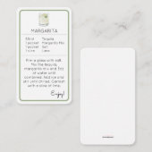 Mini Cocktail Kit Gefallen Rezept Karte Margarita (Vorne/Hinten)