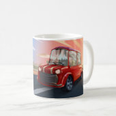 Mini Cooper auf der Straße Kaffeetasse (VorderseiteRechts)