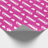 Mini Cooper-Herzen - helles rosa Packpapier (Ecke)
