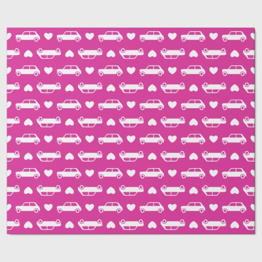 Mini Cooper-Herzen - helles rosa Packpapier (Saum)