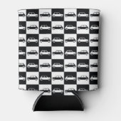Mini-Cooper mit schwarzer Checkerboard Dosenkühler (Vorderseite)
