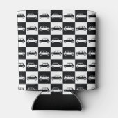 Mini-Cooper mit schwarzer Checkerboard Dosenkühler (Rückseite)