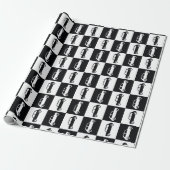 Mini-Cooper mit schwarzer Checkerboard Geschenkpapier (Ungerollt)