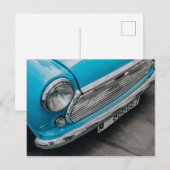 Mini Cooper Oldtimer hellblauer Postkarte (Vorne/Hinten)